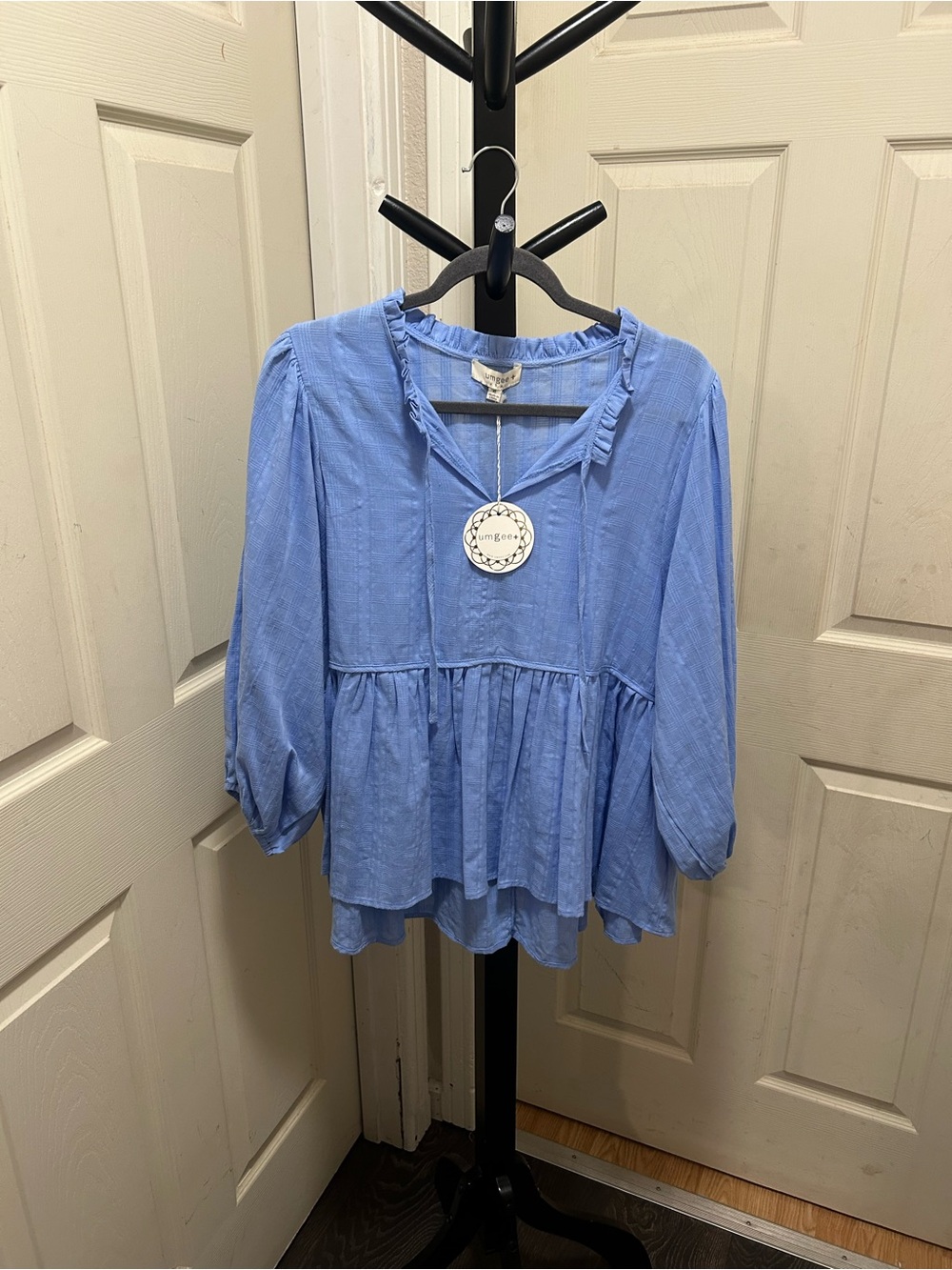 Umgee ruffled babydoll blouse XL